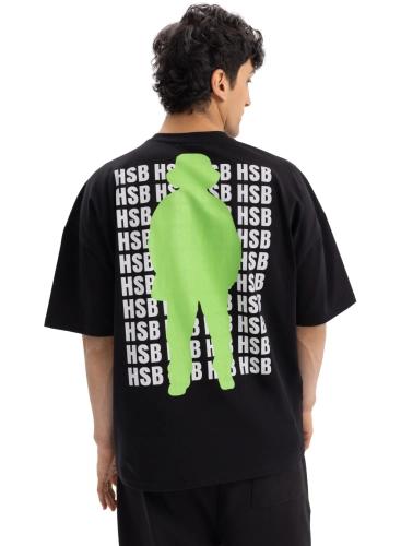 Cotton t-shirt with print on the back