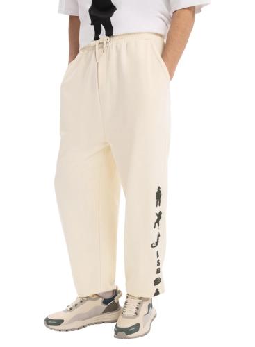 Logo print cotton track pants