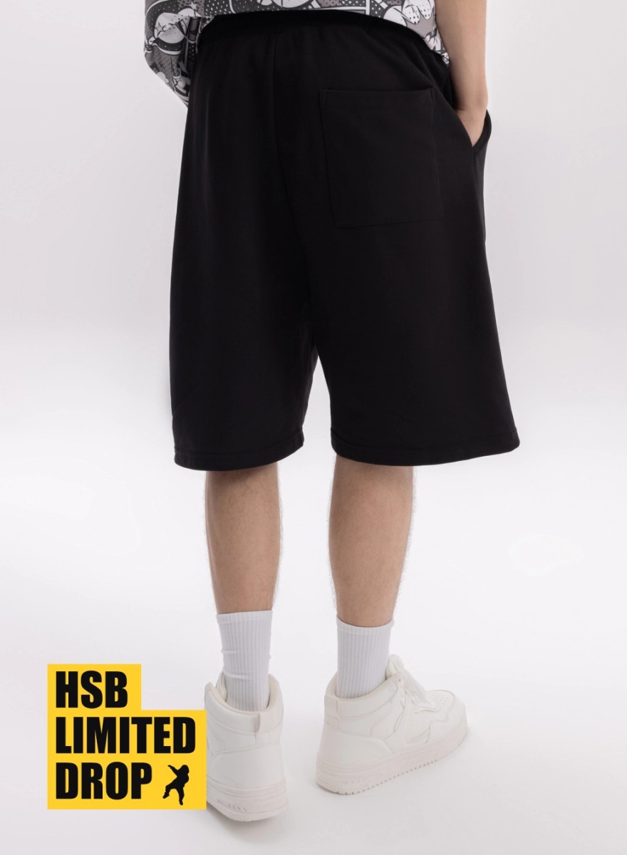 Cotton track shorts with a logo patch