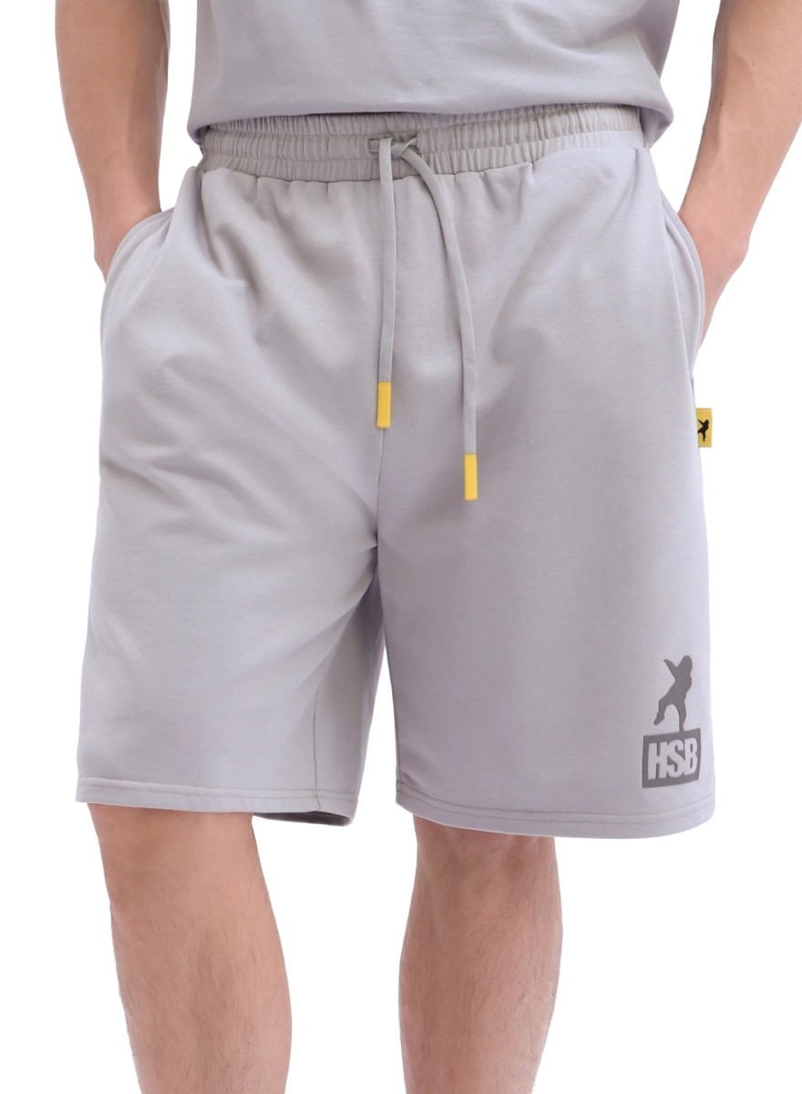 Logo print cotton track shorts