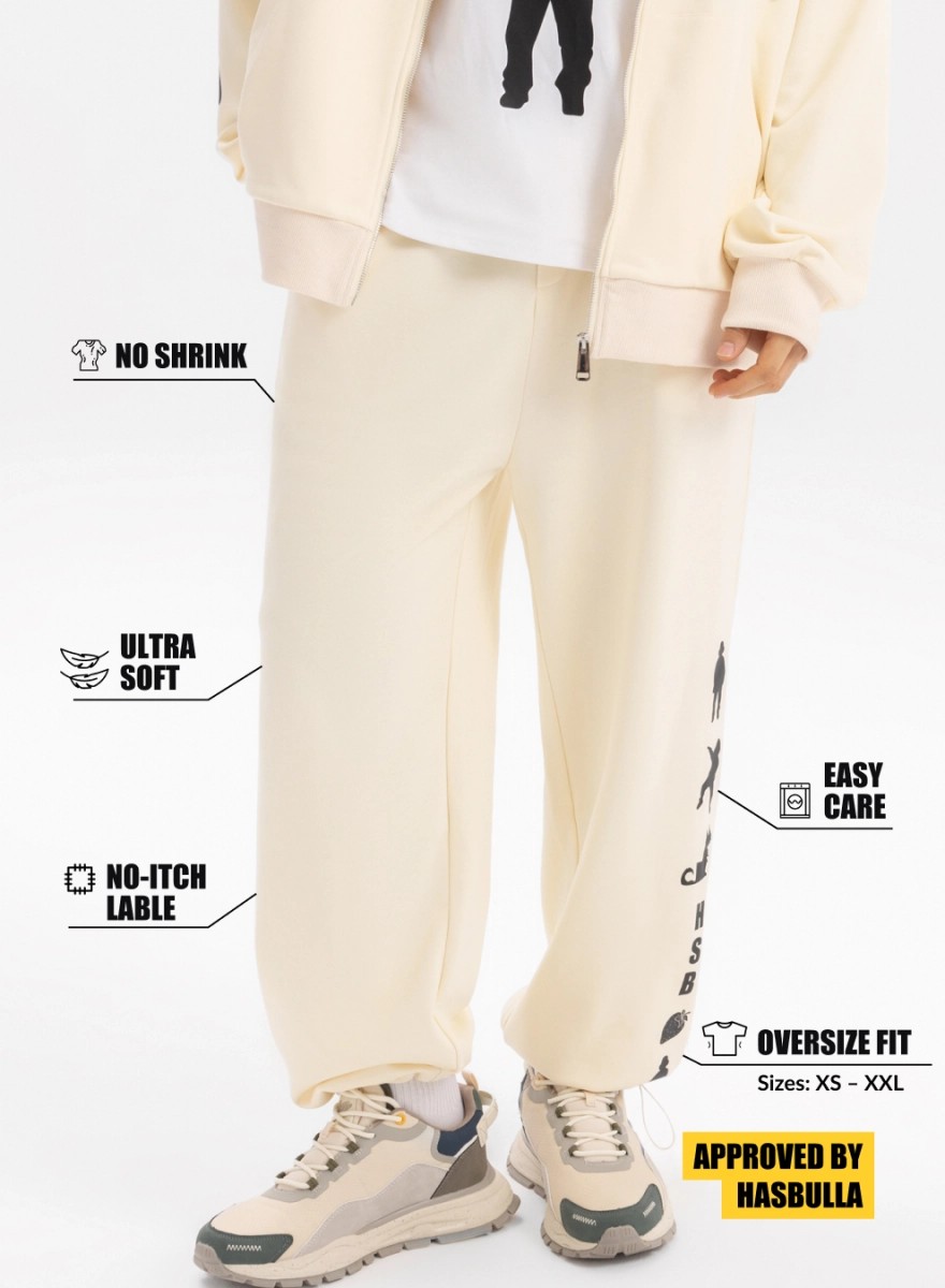 Logo print cotton track pants